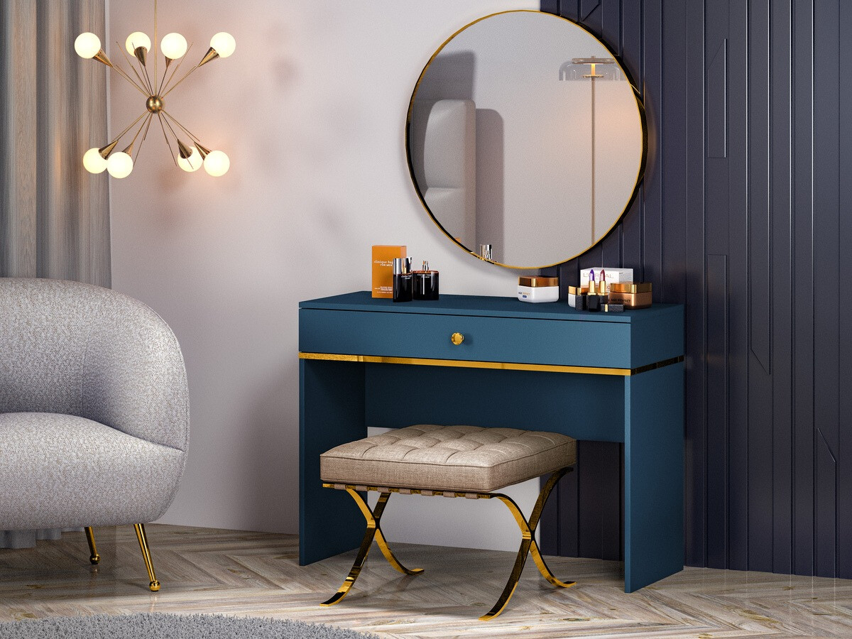 Тоалетка Flonovu 108 (Тъмно синьо + Златно)