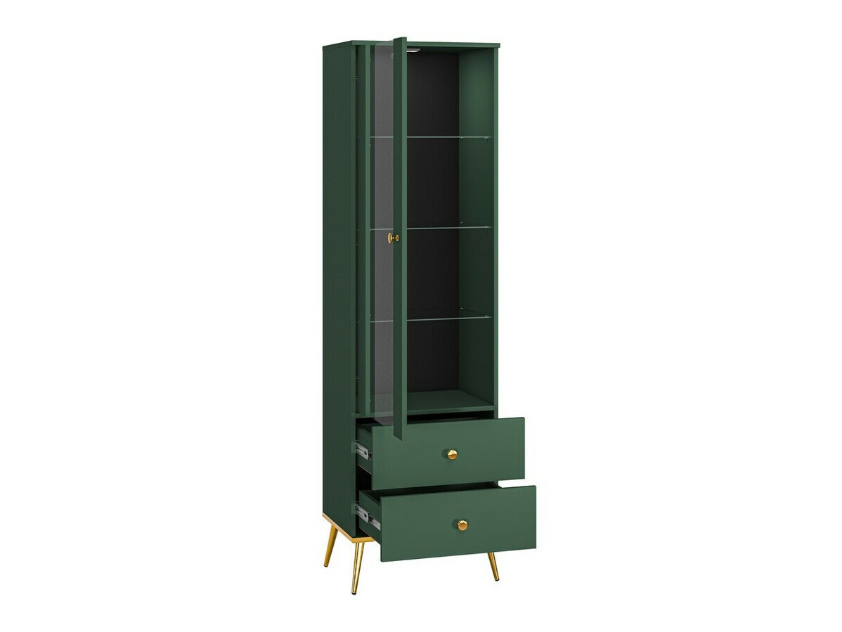 Комплект за хол Flonovu 110 (Тъмно зелено + Златно)