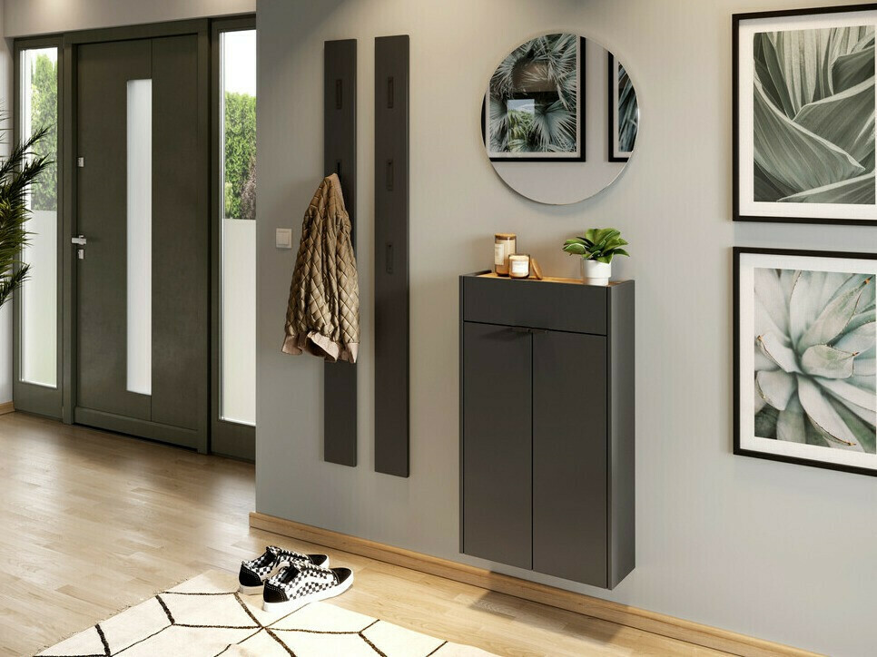 Етажерка за обувки Cirsale 101 (Графит + Navarra дъб)