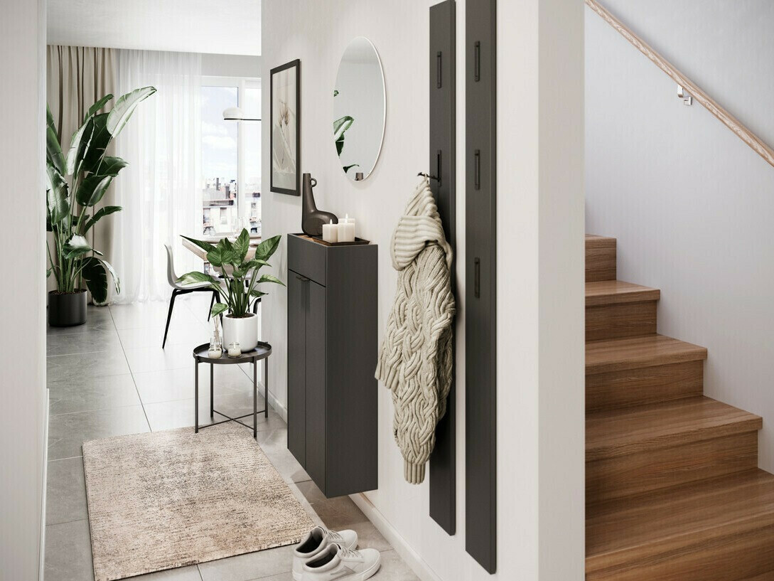 Етажерка за обувки Cirsale 101 (Графит + Navarra дъб)