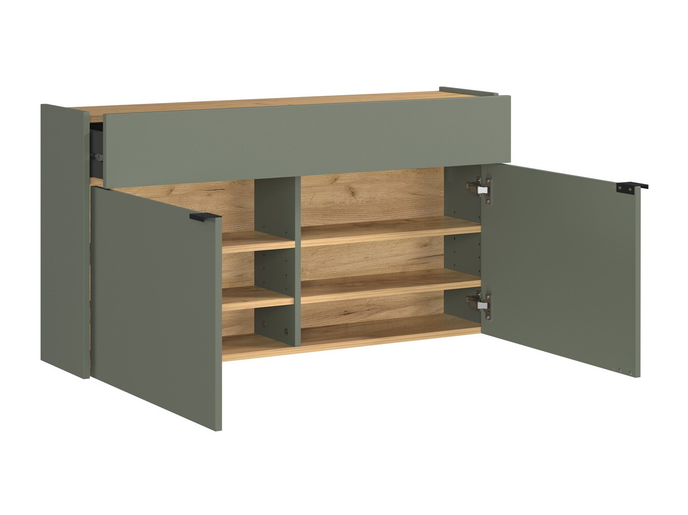 Етажерка за обувки Cirsale 102 (Пепеливо зелен + Navarra дъб)