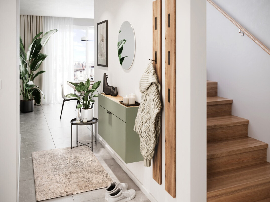 Етажерка за обувки Cirsale 102 (Пепеливо зелен + Navarra дъб)