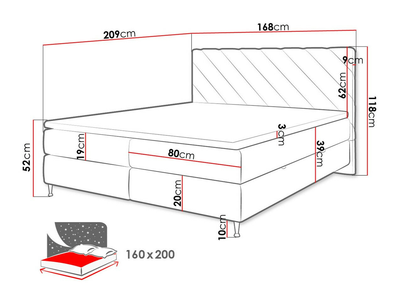 Континентално легло ComfiDream Onaona (Fresh 1)