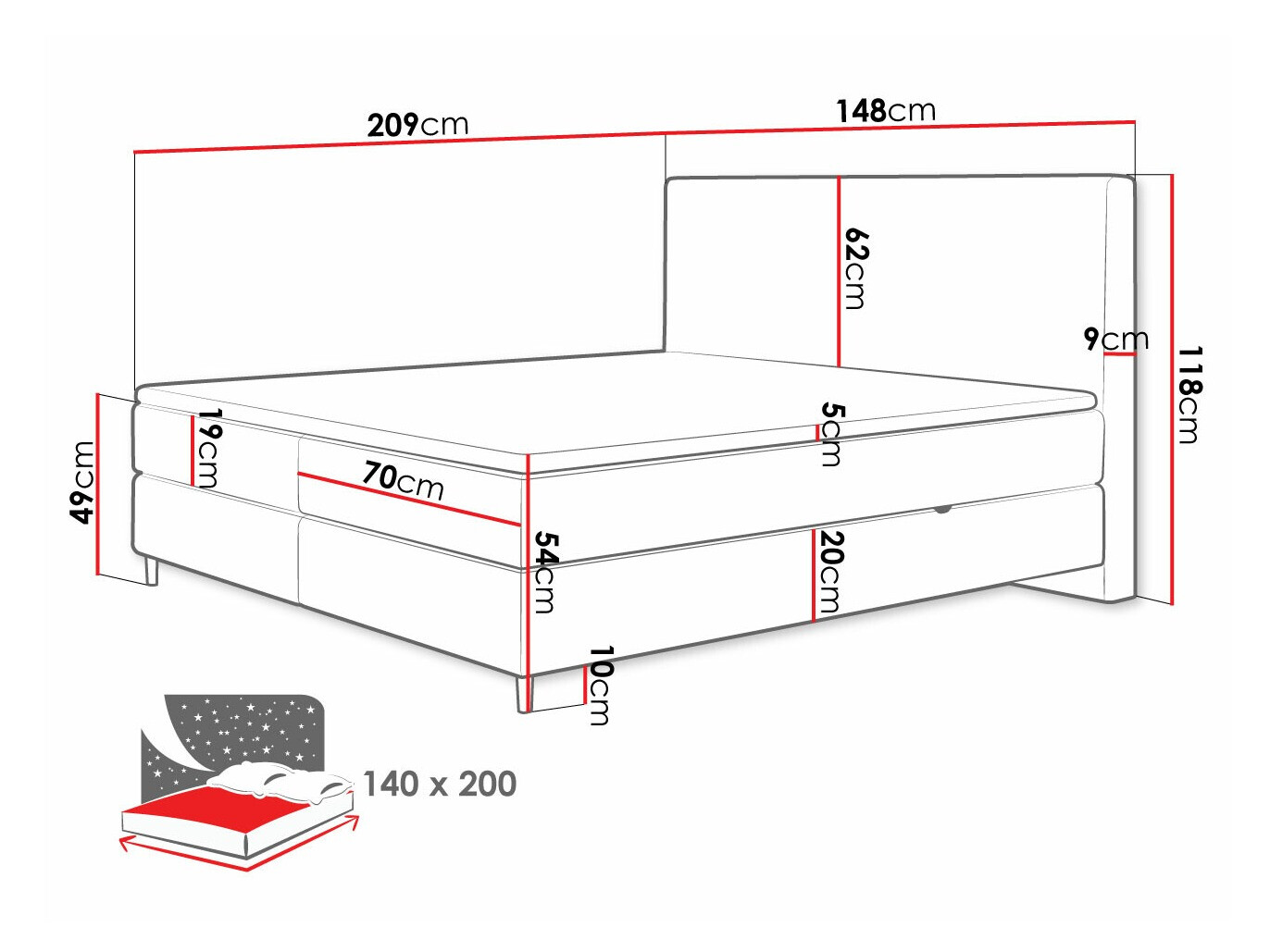 Континентално легло ComfiDream Miraara (Poso 100 + Paros 01)