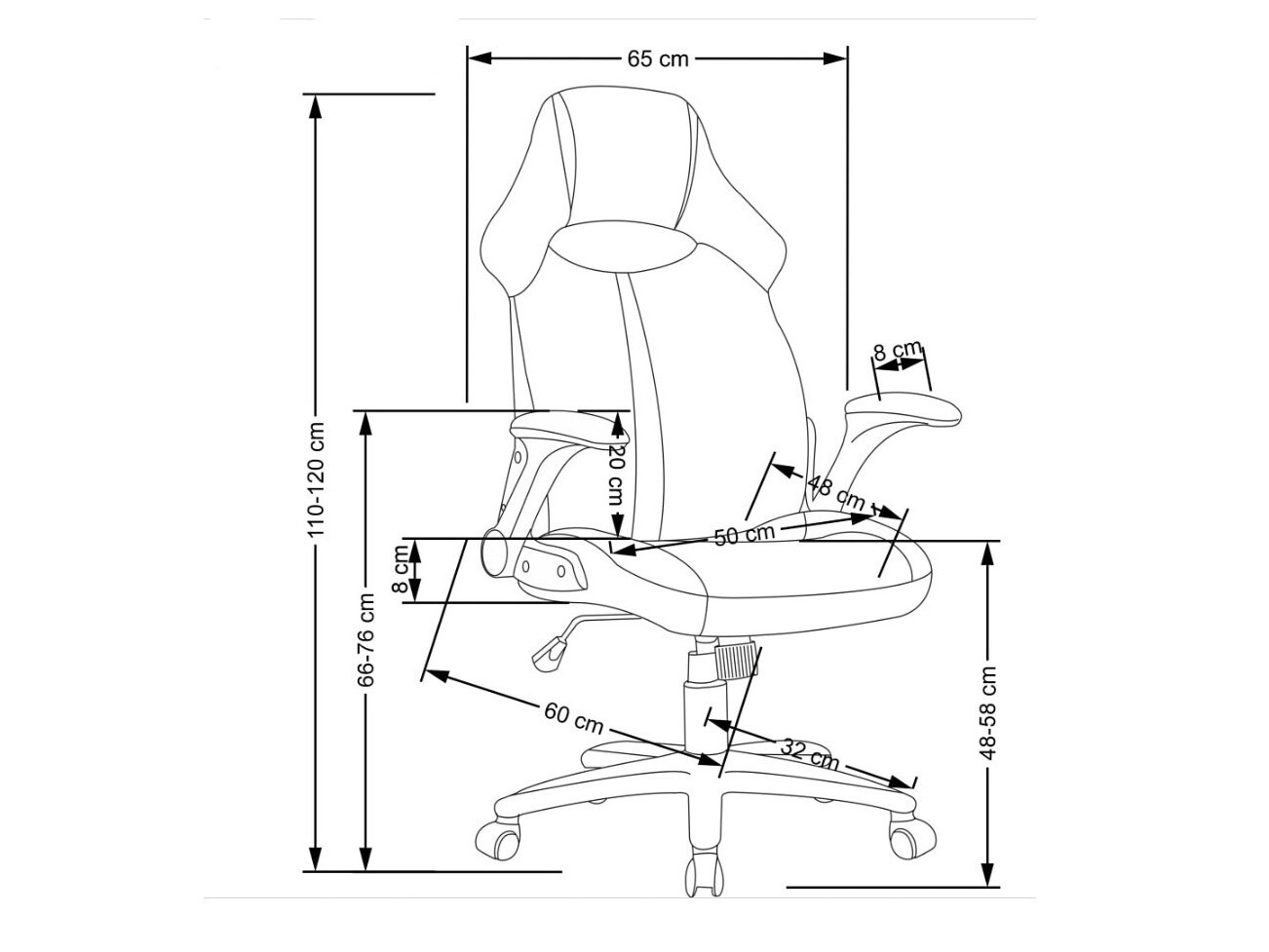 Офис стол Houston 1373 (Сив + Черен)
