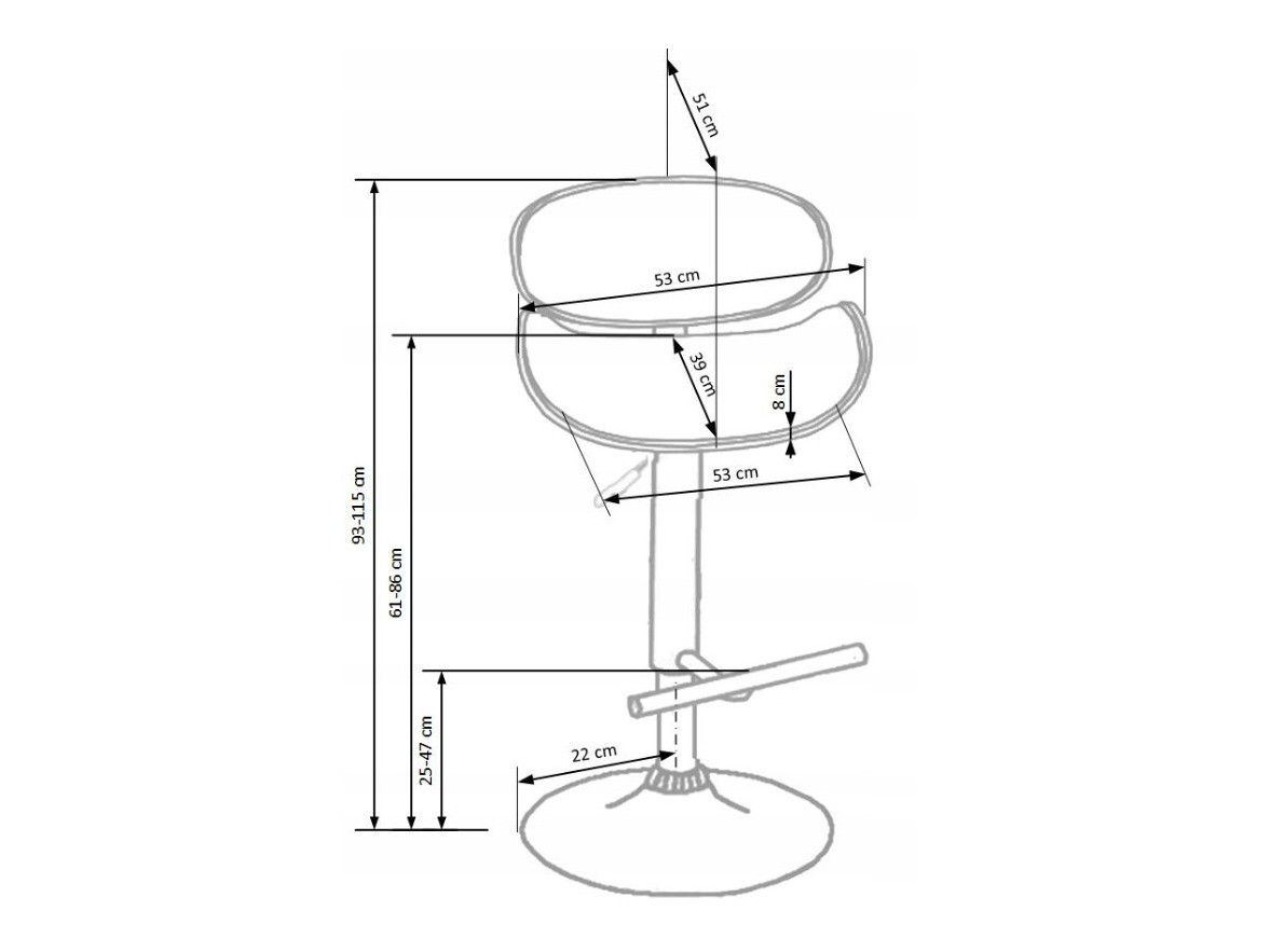 Нисък бар стол Houston 517 (Opex + Сметана + Сребро)