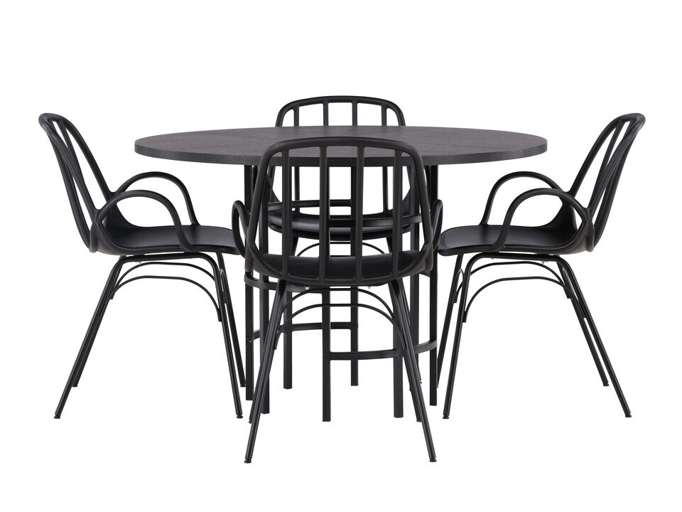 Маса и столове за трапезария Dallas 3914 (Черен)