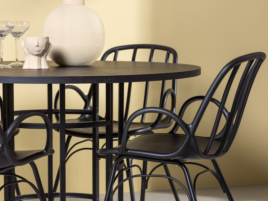 Маса и столове за трапезария Dallas 3914 (Черен)