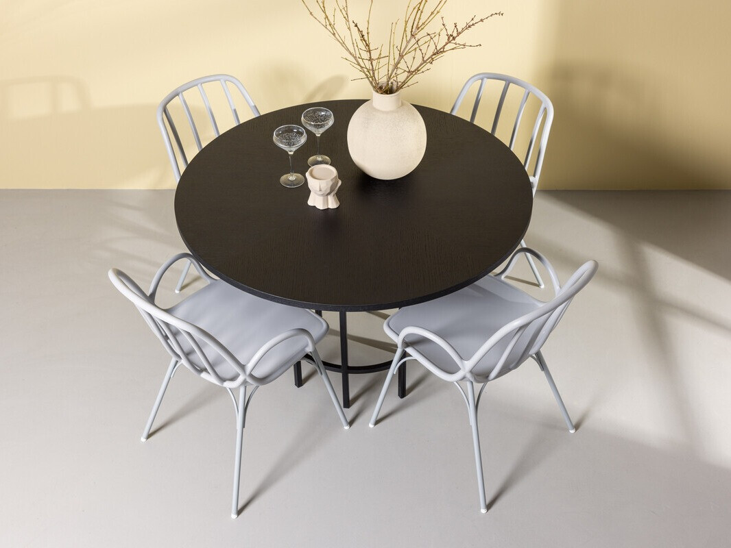 Маса и столове за трапезария Dallas 3914 (Светло сив)