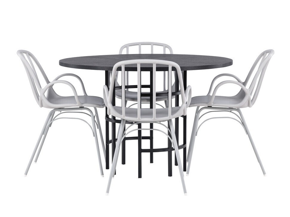 Маса и столове за трапезария Dallas 3914 (Светло сив)