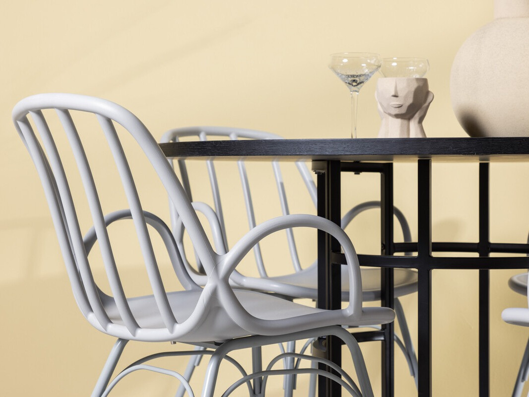 Маса и столове за трапезария Dallas 3914 (Светло сив)