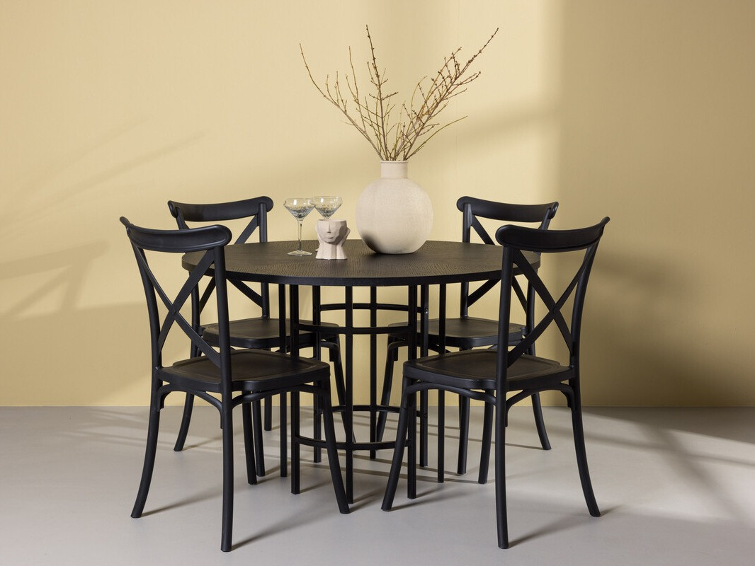 Маса и столове за трапезария Dallas 3917 (Черен)