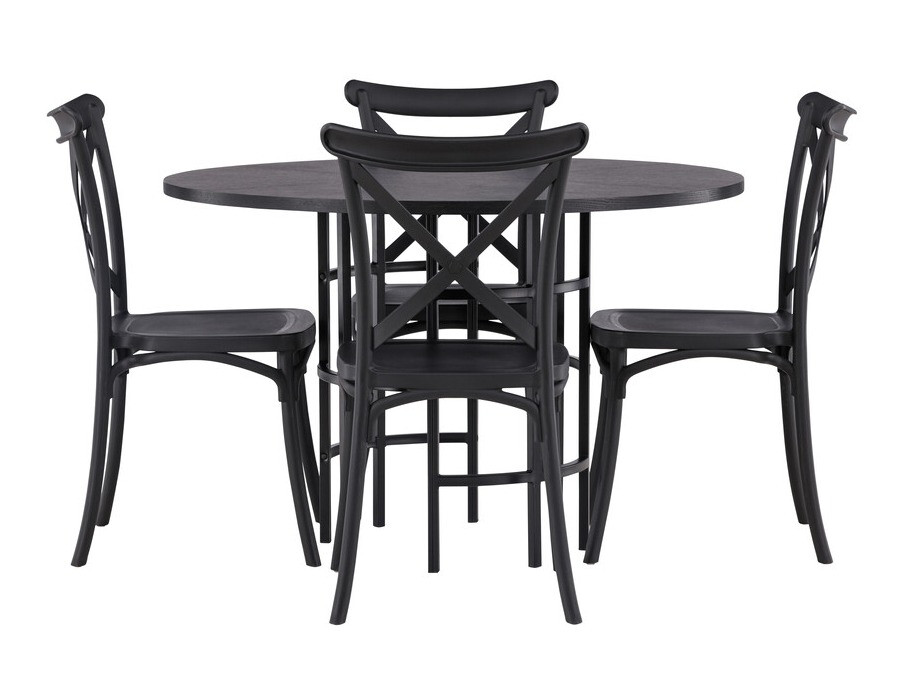 Маса и столове за трапезария Dallas 3917 (Черен)