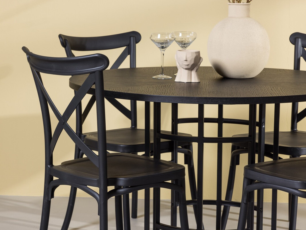 Маса и столове за трапезария Dallas 3917 (Черен)