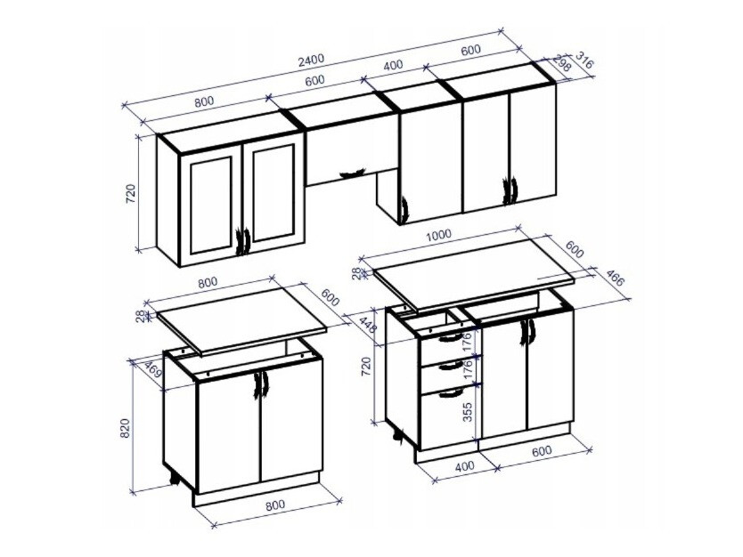 Комплект за кухня Houston Lumen II