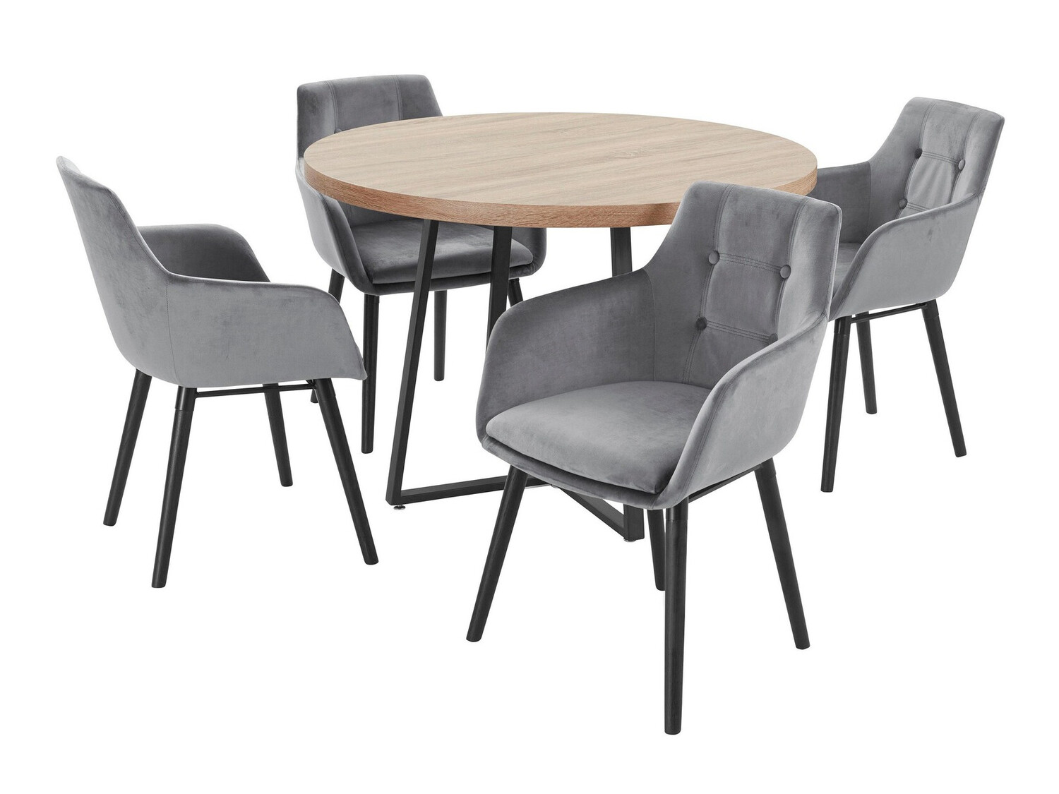 Маса и столове за трапезария Tulsa 593 (Сив)