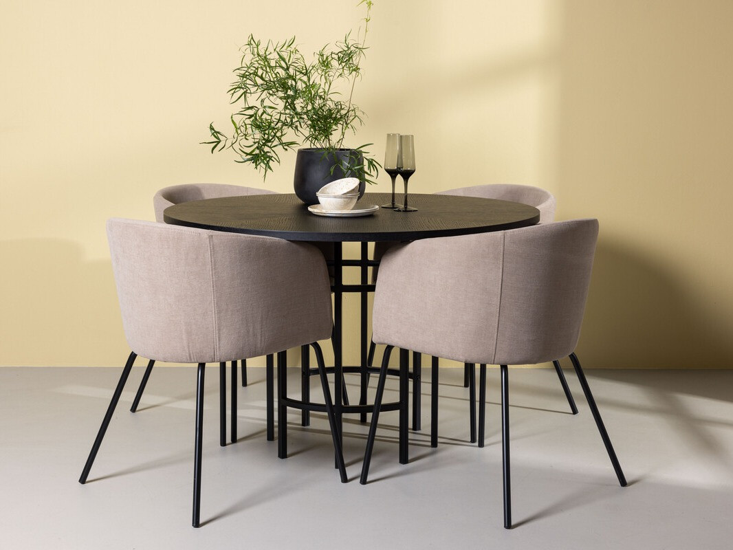 Маса и столове за трапезария Dallas 3972 (Черен)