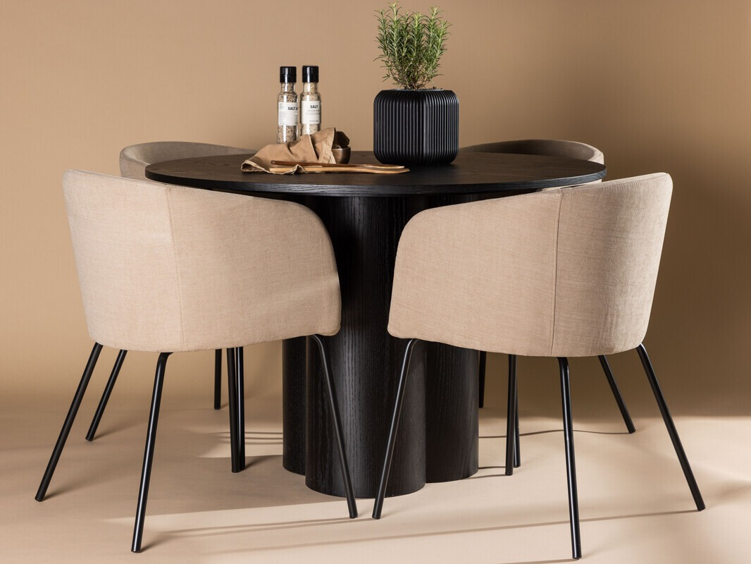 Маса и столове за трапезария Dallas 3978 (Черен)