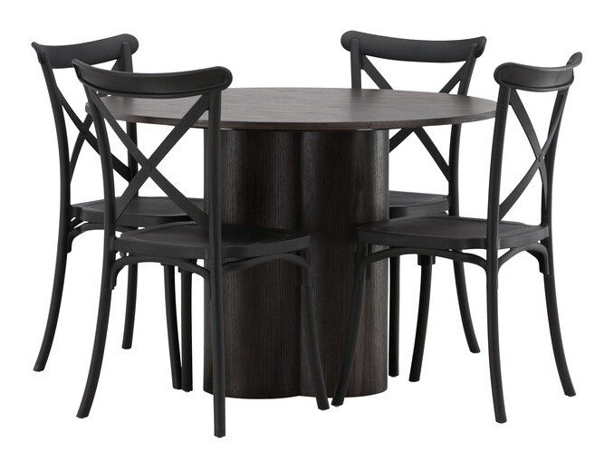 Маса и столове за трапезария Dallas 3982 (Кафяв)