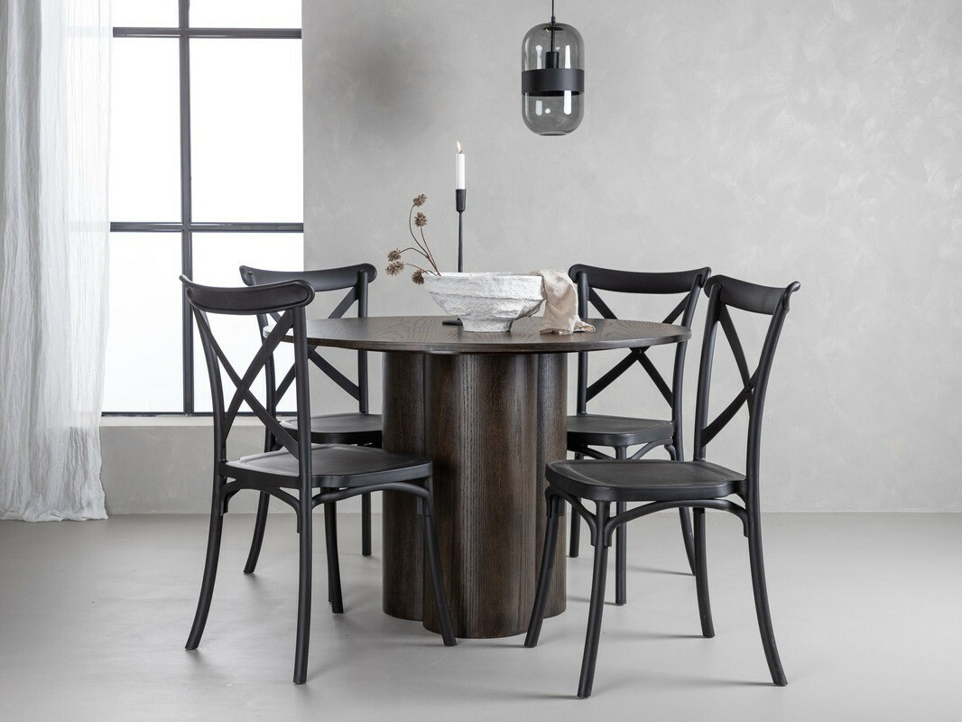 Маса и столове за трапезария Dallas 3982 (Кафяв)