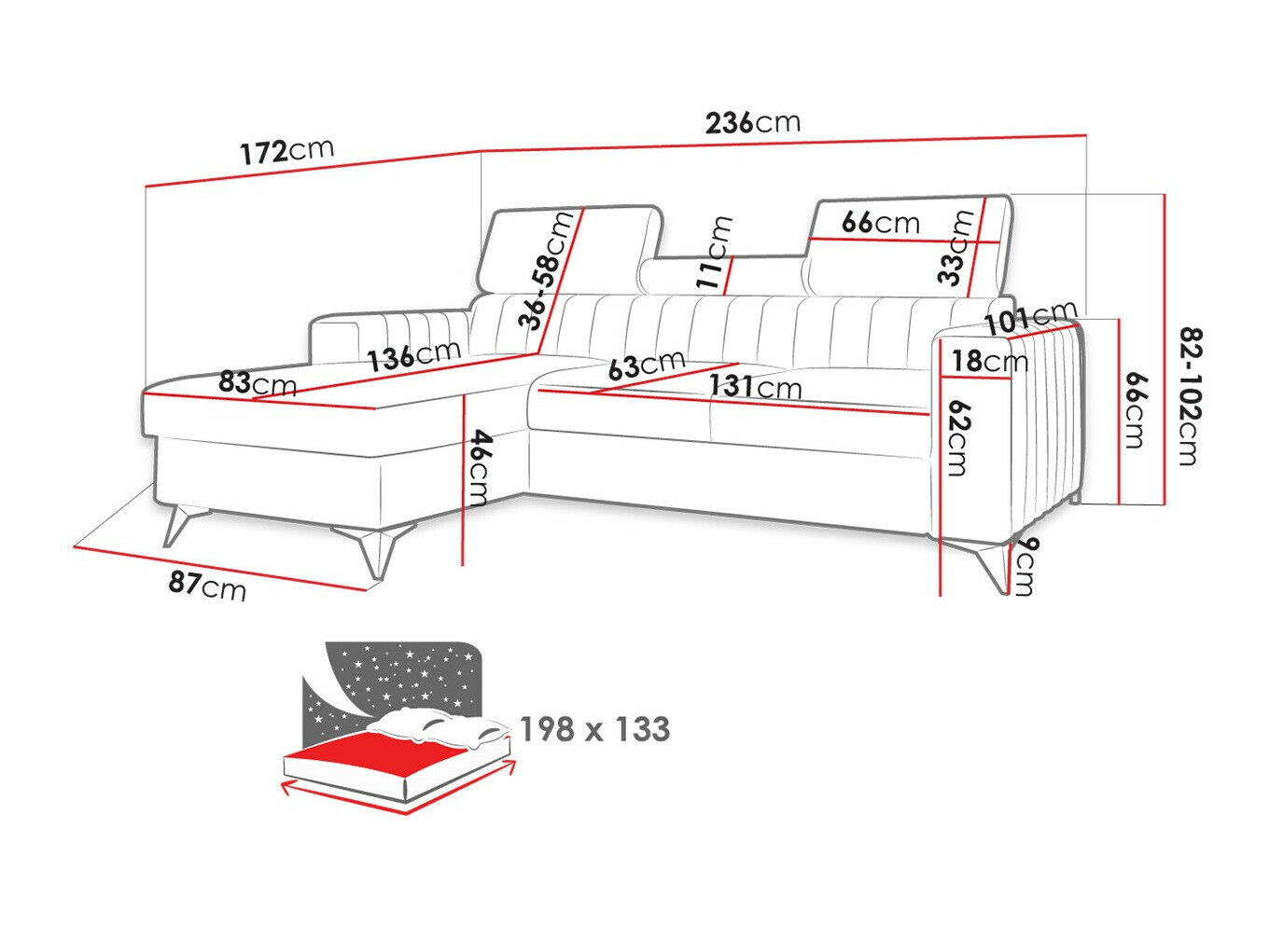 Ъглов диван Columbus 191 (Poso 01)