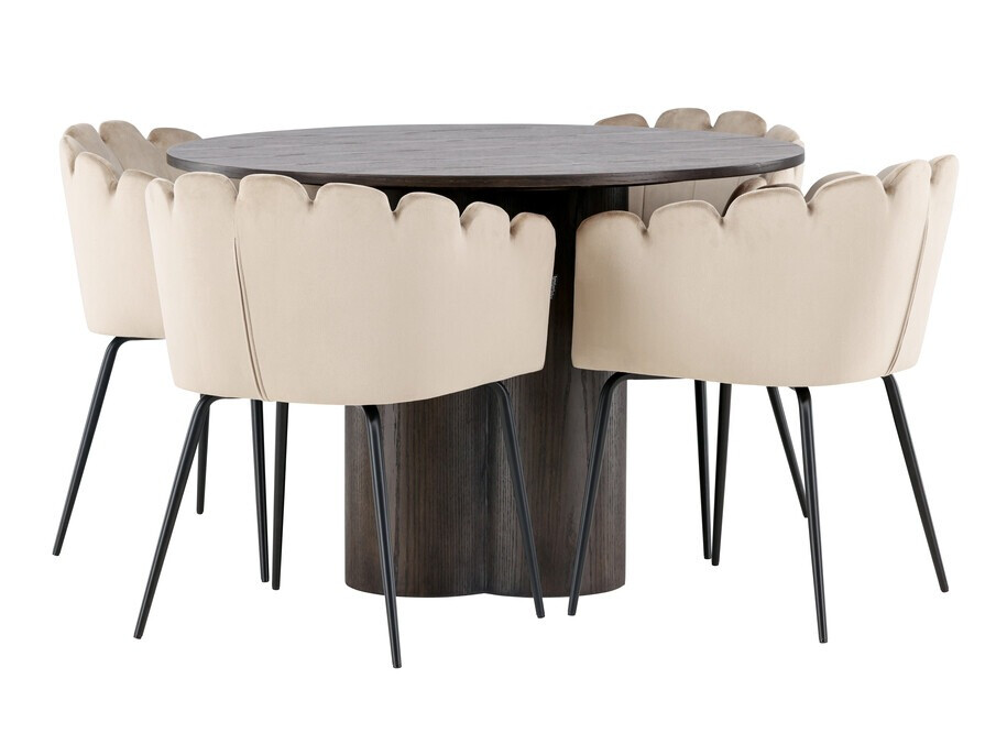 Маса и столове за трапезария Dallas 3984 (Кафяв)