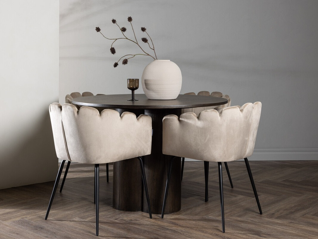 Маса и столове за трапезария Dallas 3984 (Кафяв)