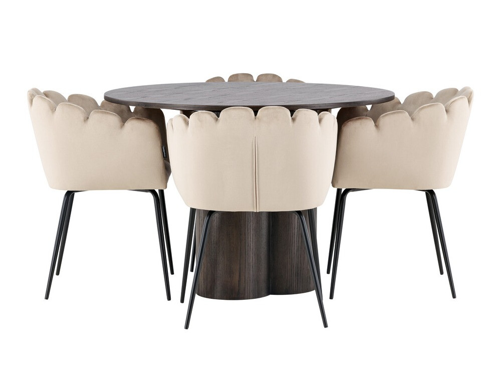 Маса и столове за трапезария Dallas 3984 (Кафяв)