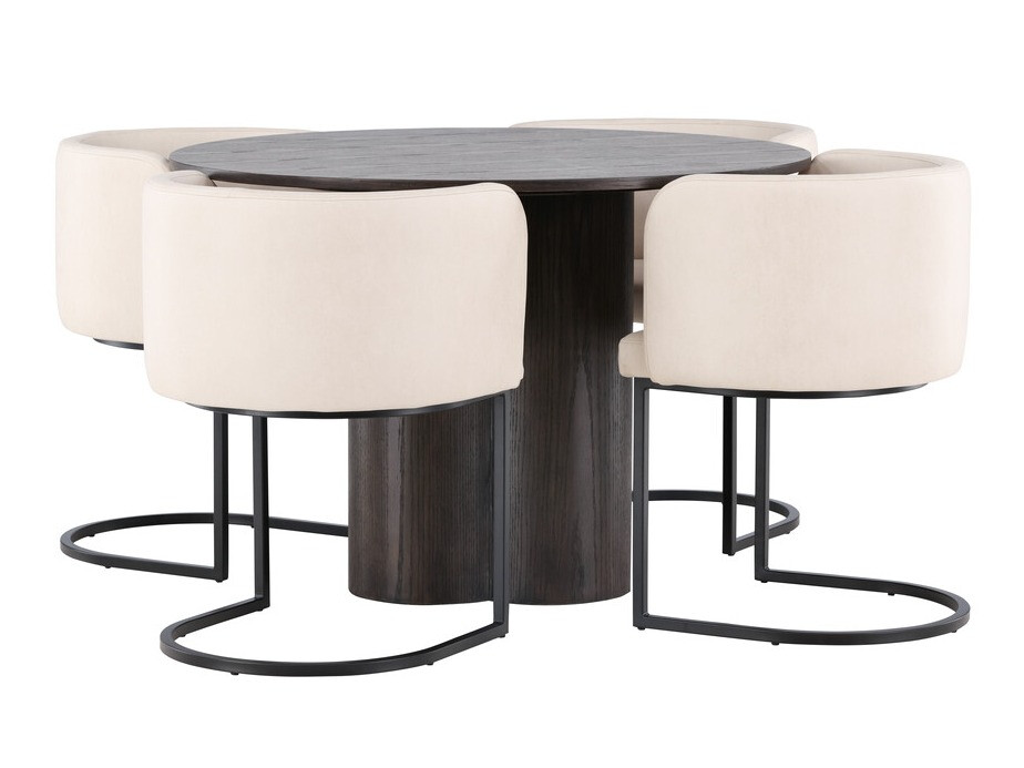 Маса и столове за трапезария Dallas 3986 (Кафяв)