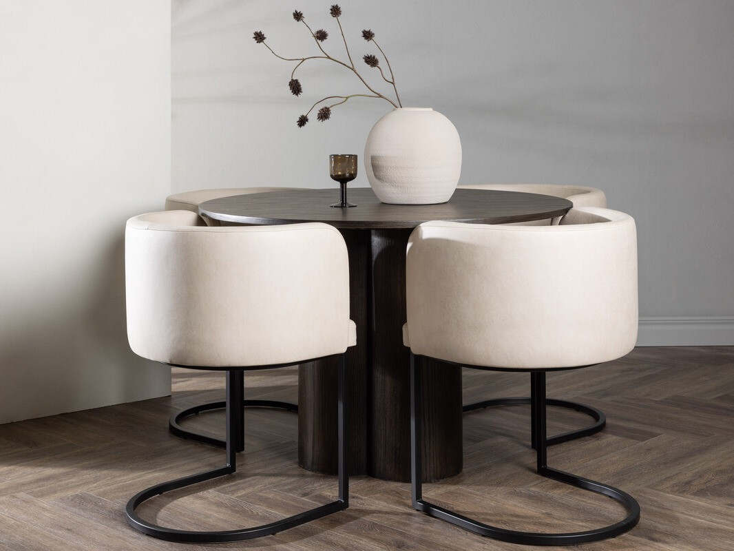 Маса и столове за трапезария Dallas 3986 (Кафяв)