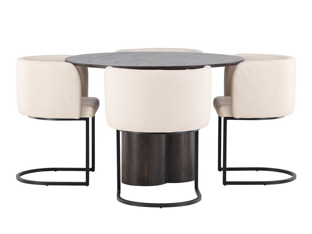 Маса и столове за трапезария Dallas 3986 (Кафяв)