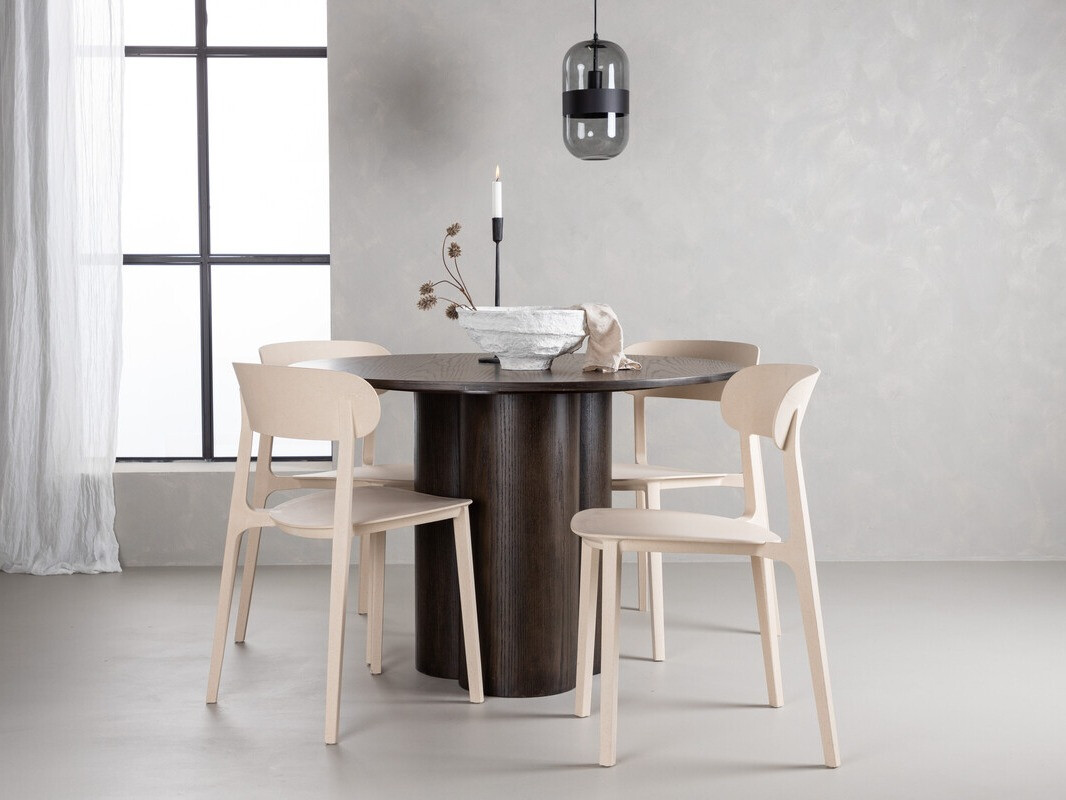 Маса и столове за трапезария Dallas 3987 (Кафяв)