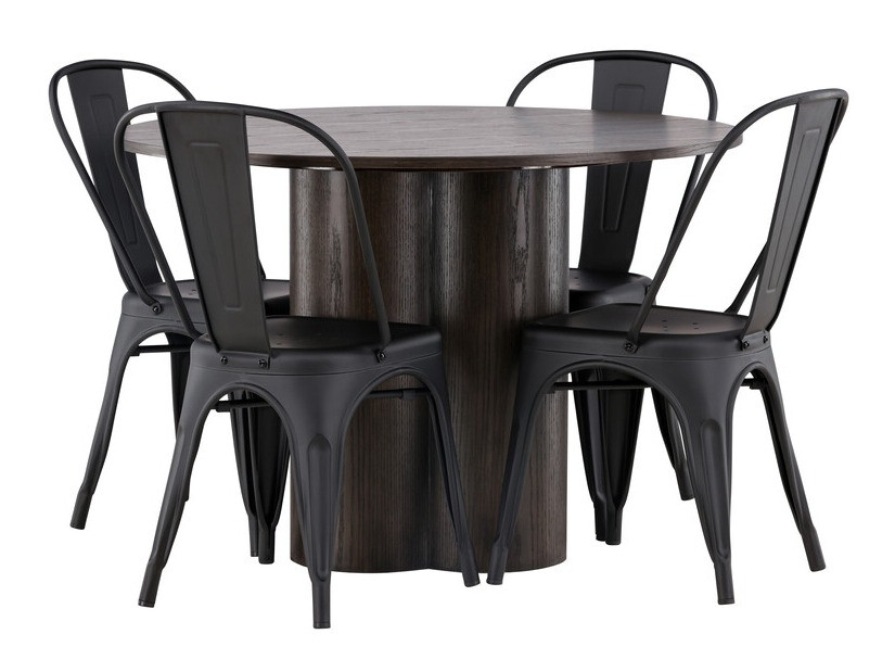 Маса и столове за трапезария Dallas 3988 (Кафяв)