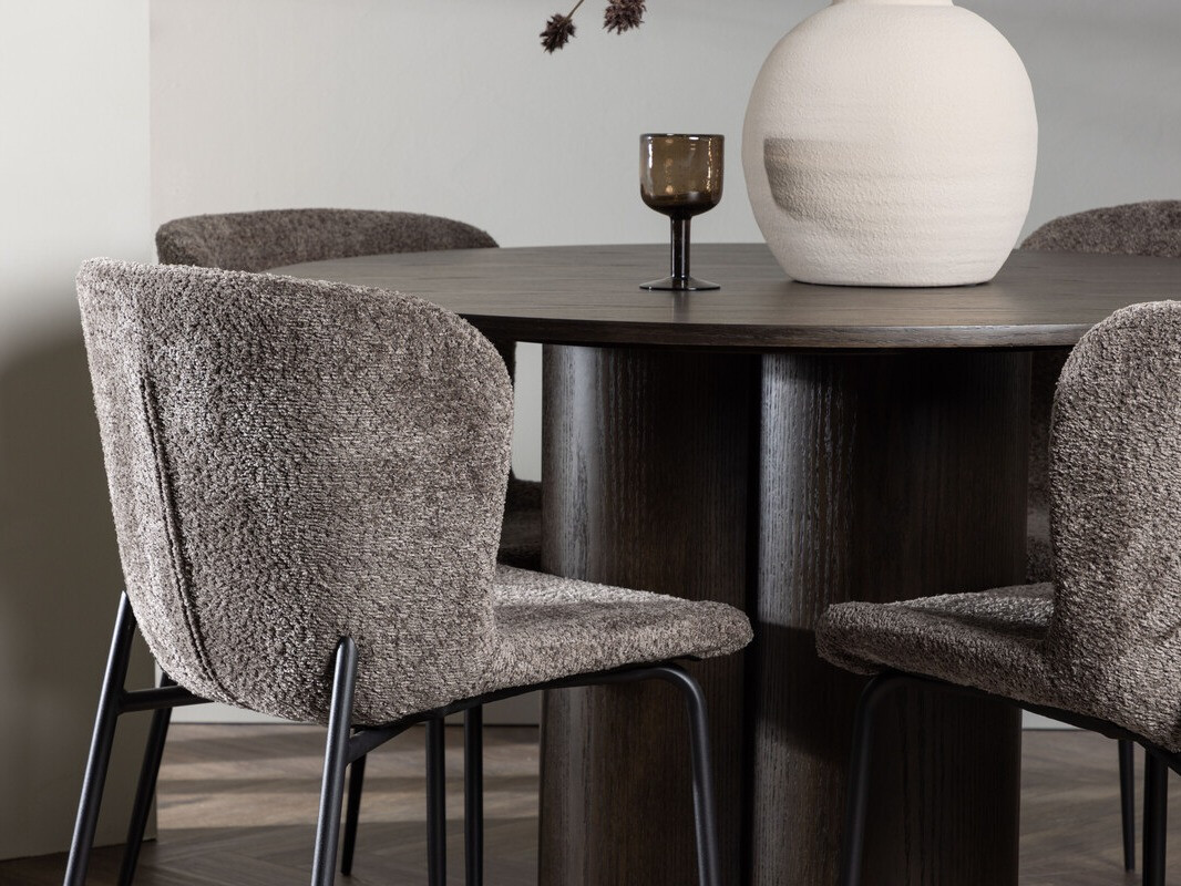 Маса и столове за трапезария Dallas 3989 (Кафяв + Черен)