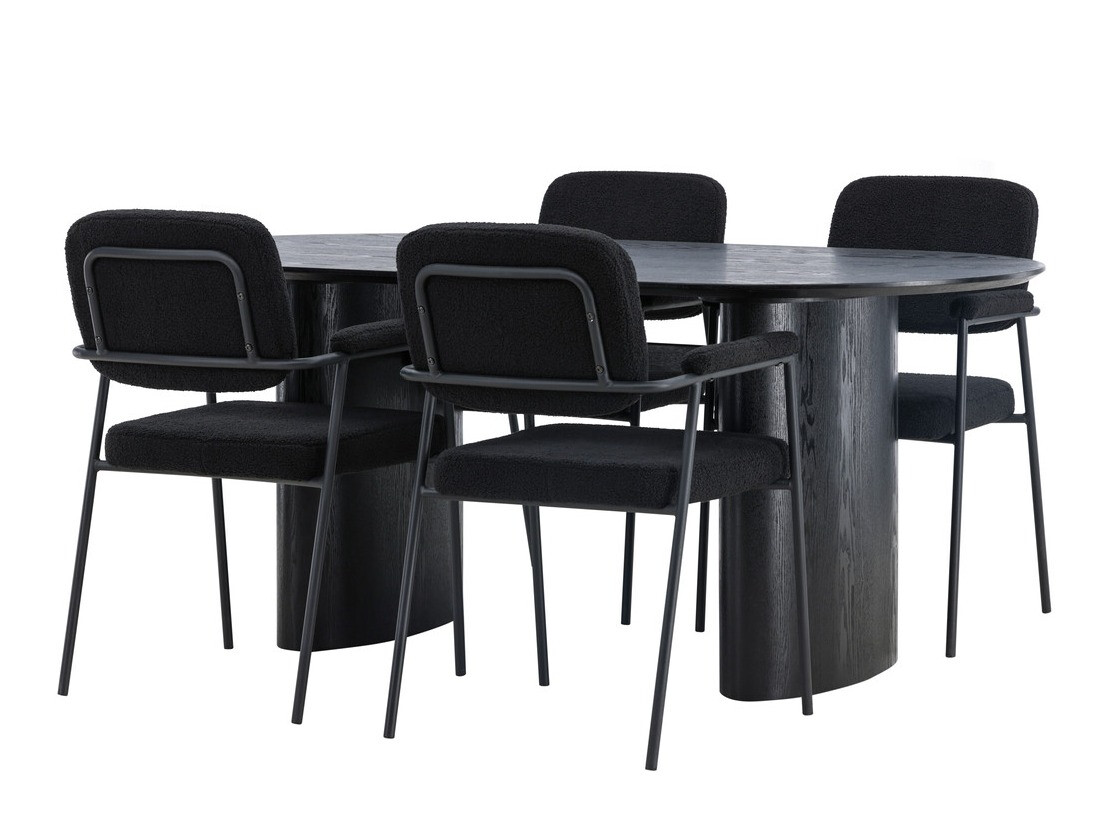 Маса и столове за трапезария Dallas 3996 (Черен)