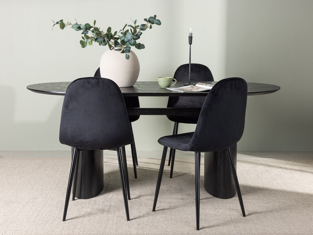 Маса и столове за трапезария Dallas 3998 (Черен)