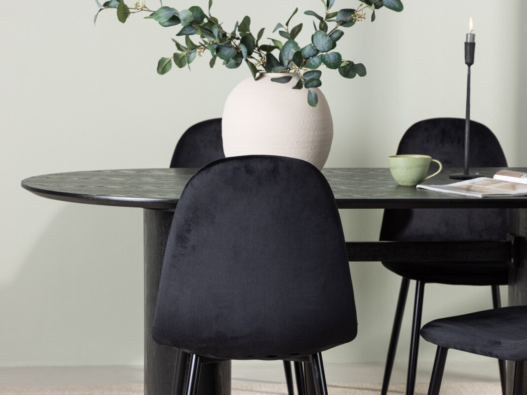 Маса и столове за трапезария Dallas 3998 (Черен)