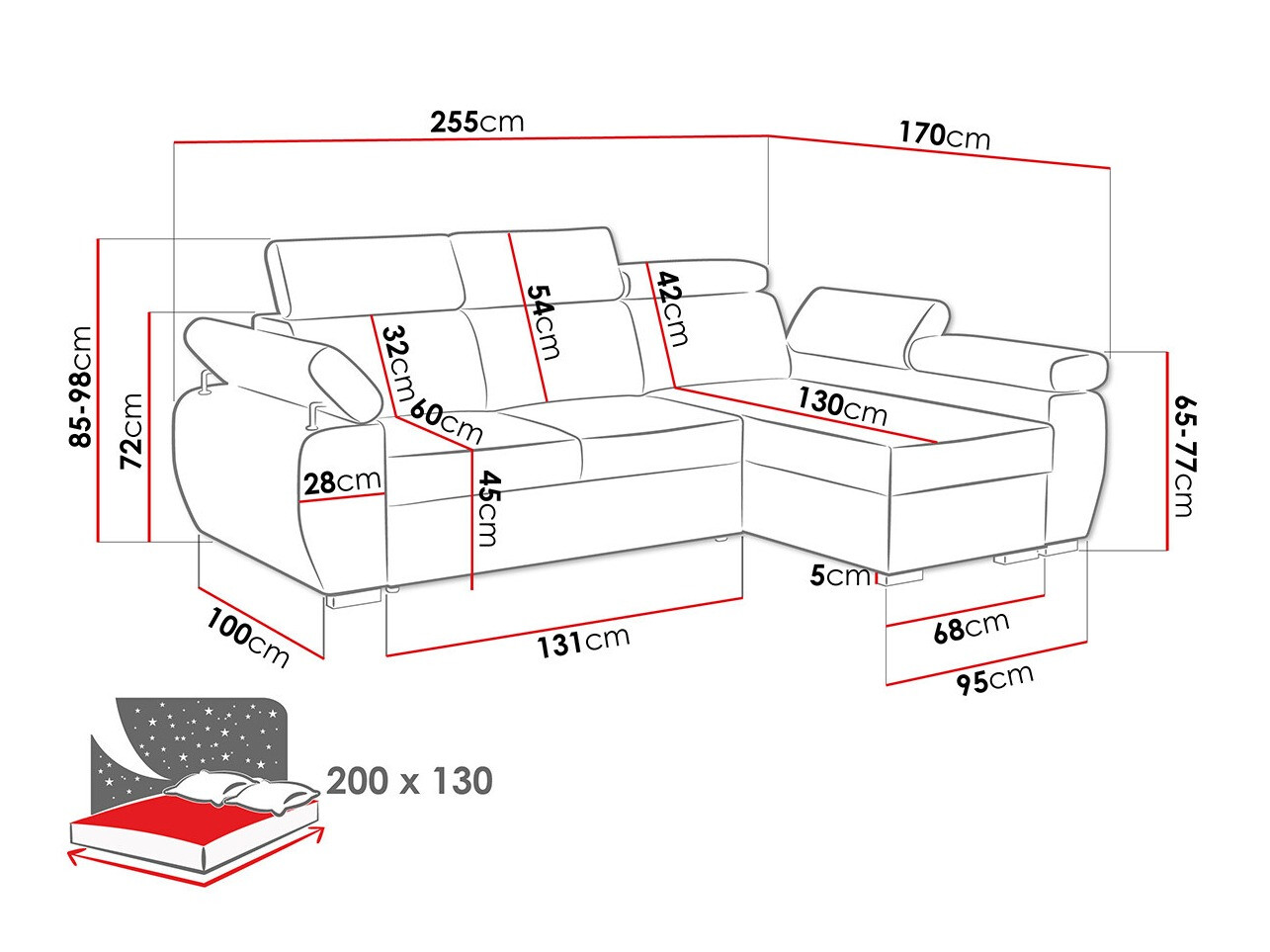 Ъглов диван Columbus 192 (Poso 01)