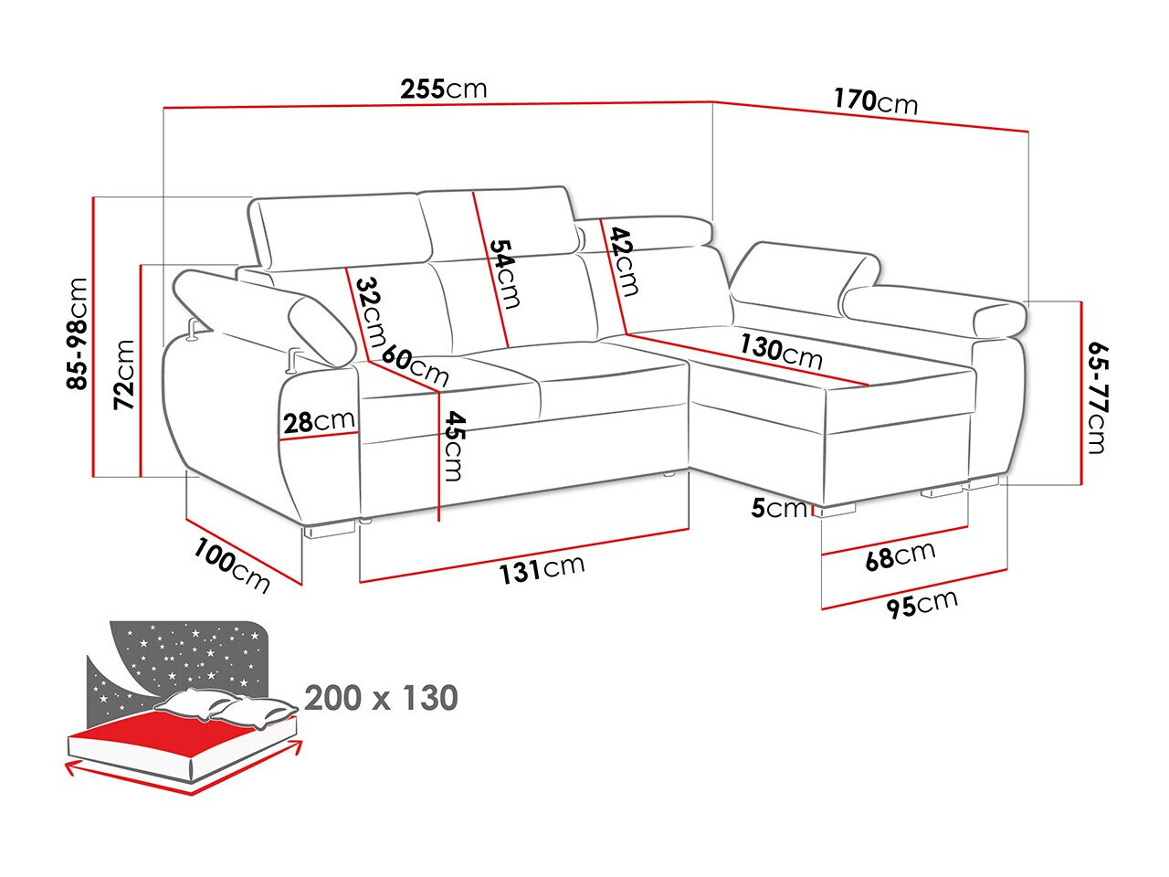 Ъглов диван Columbus 192 (Poso 22)