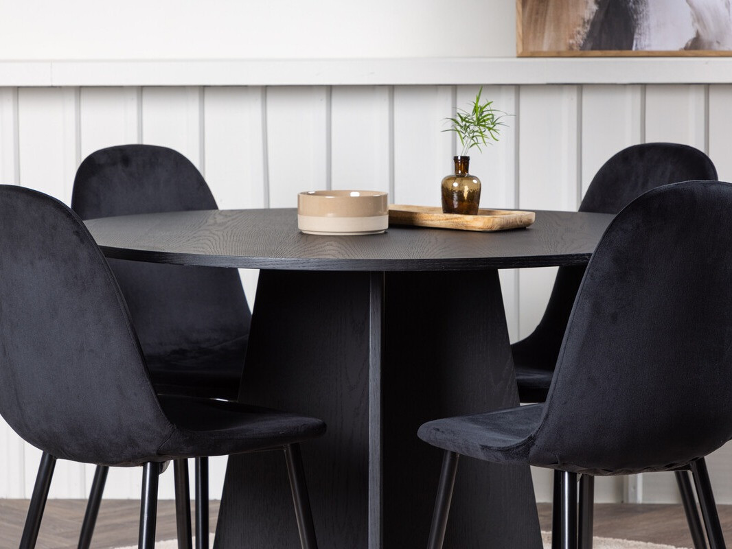 Маса и столове за трапезария Dallas 4008 (Черен)