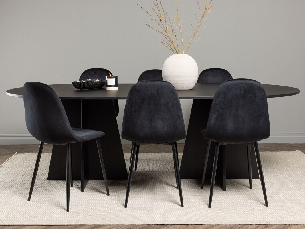 Маса и столове за трапезария Dallas 4032 (Черен)