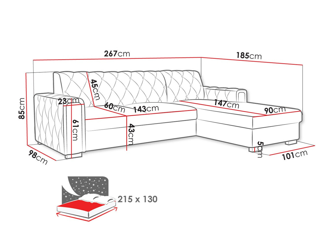 Ъглов диван Columbus 203 (Kronos 09)