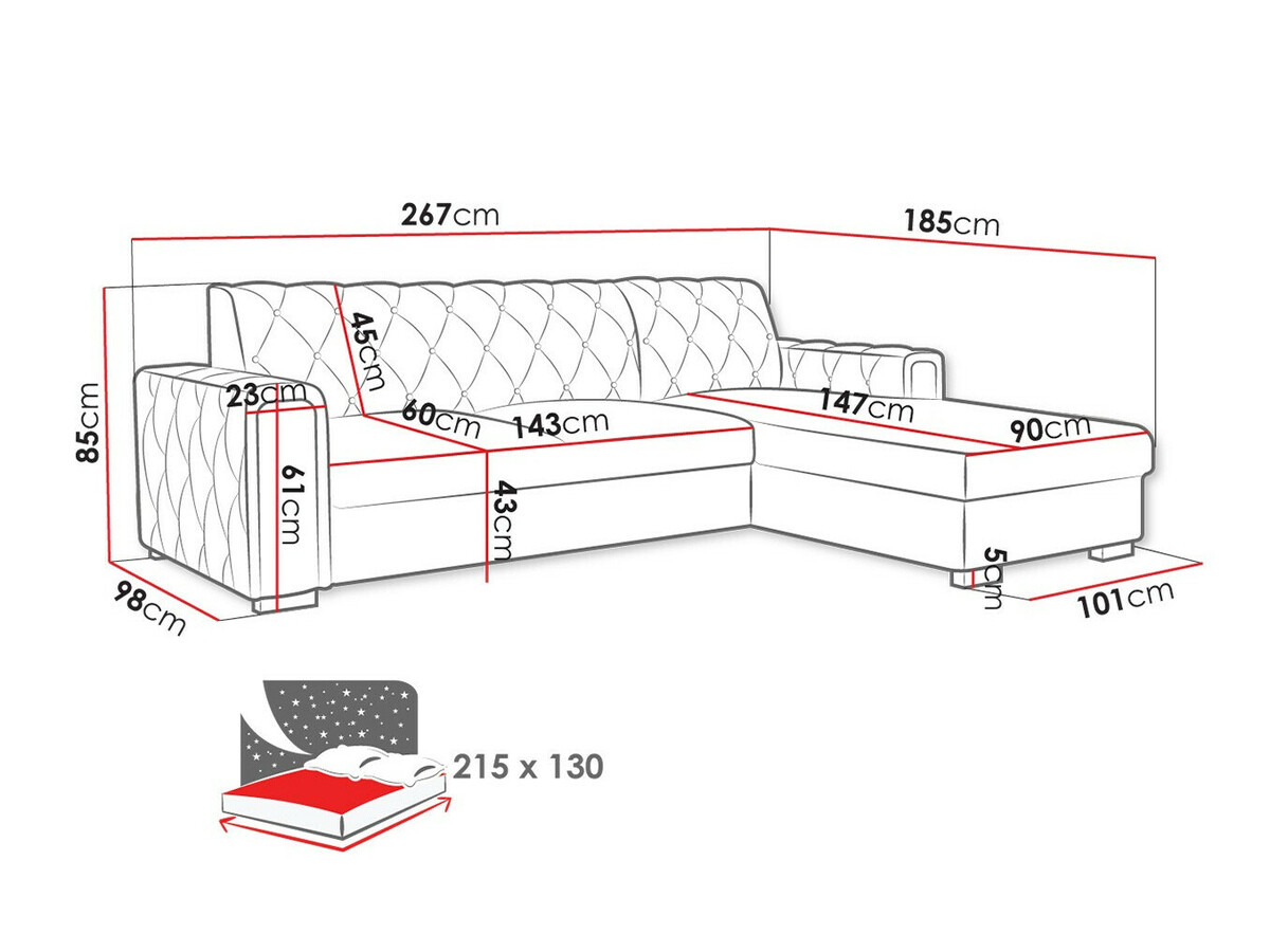 Ъглов диван Columbus 203 (Kronos 22)