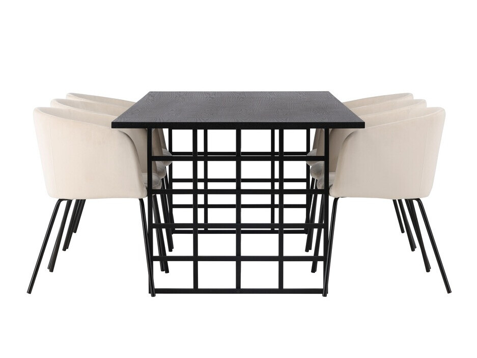 Маса и столове за трапезария Dallas 4041 (Черен)