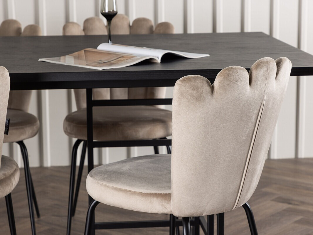 Маса и столове за трапезария Dallas 4042 (Черен)