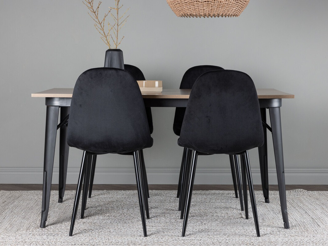 Маса и столове за трапезария Dallas 4046 (Черен)