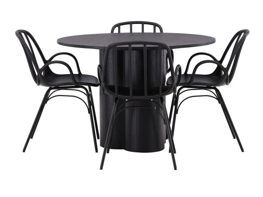Маса и столове за трапезария Dallas 4077 (Черен)