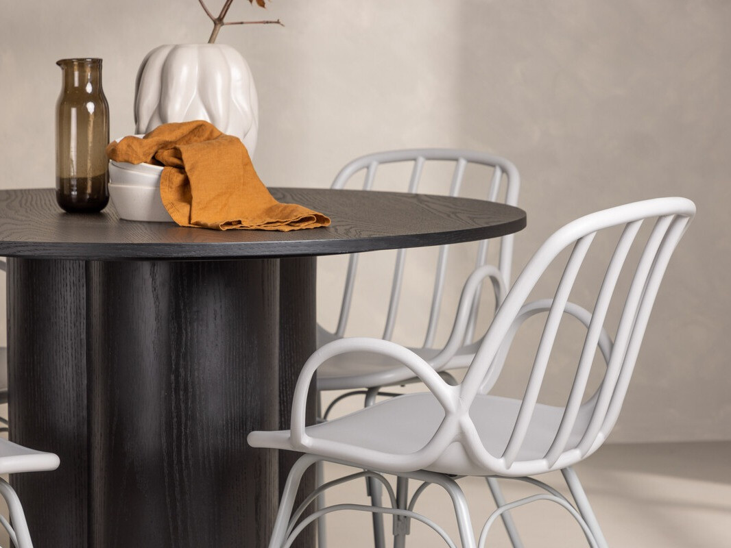 Маса и столове за трапезария Dallas 4077 (Светло сив)