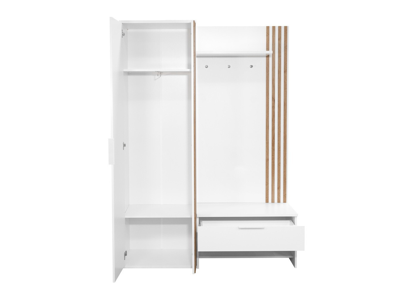 Комплект за антре Honolulu 161 (Бял + Дъб уотан)