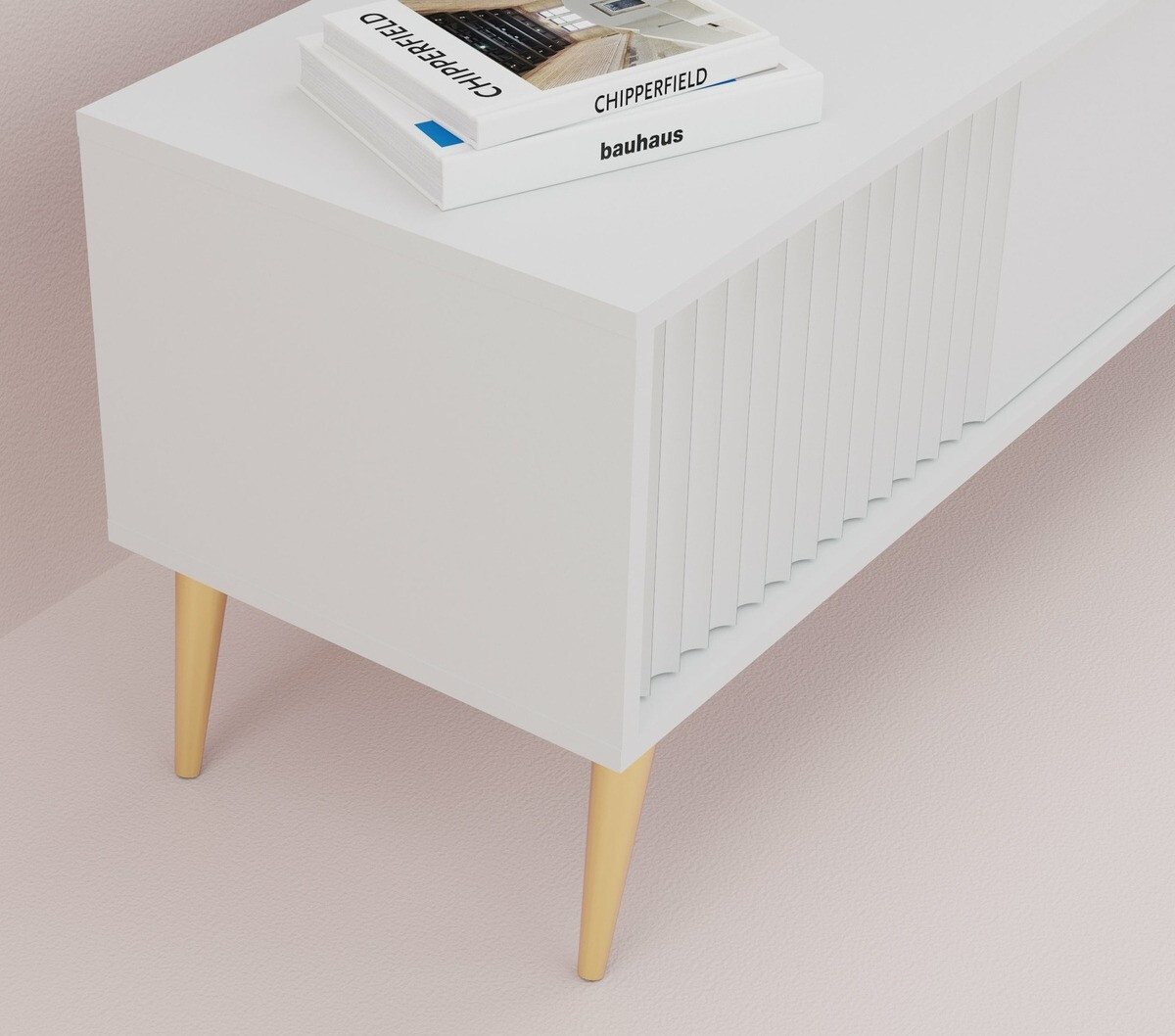 ТВ шкаф Cirferi 105 (Бял + Златно)